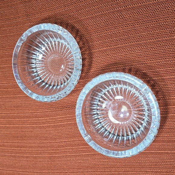 Val St Lambert Crystal Ashtray Set - Picture 2 of 8